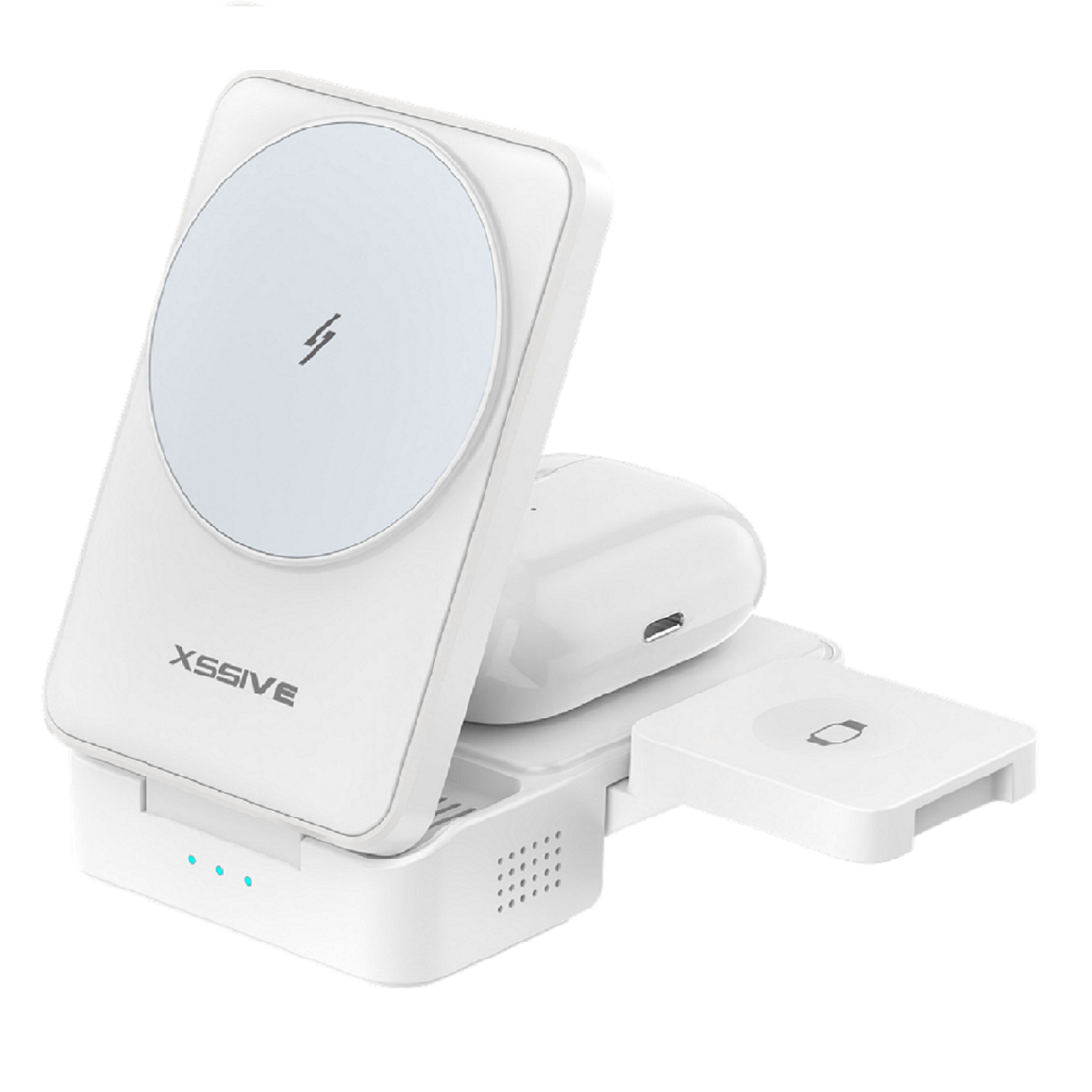 3in1 wireless charger voor telefoon smartwatch en oordopjes