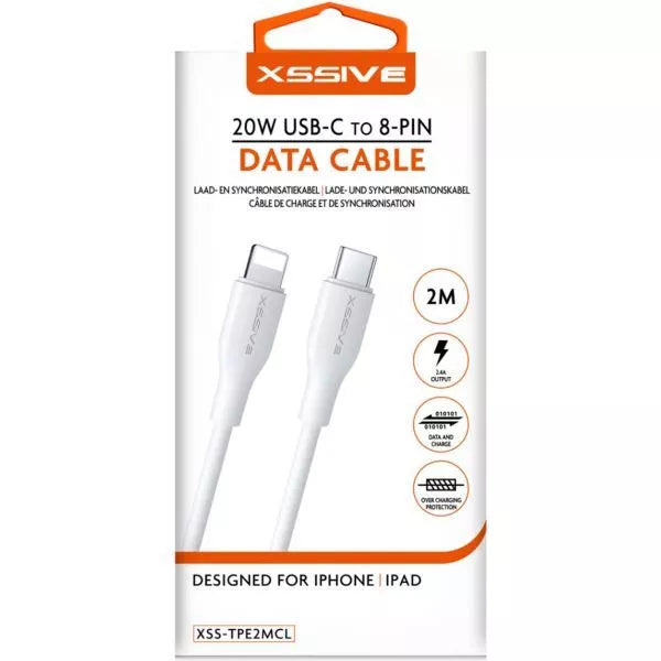 Xssive 20W USB-C naar Lightning Kabel voor iPhoneiPadiPodMacBook 1m Wit-1