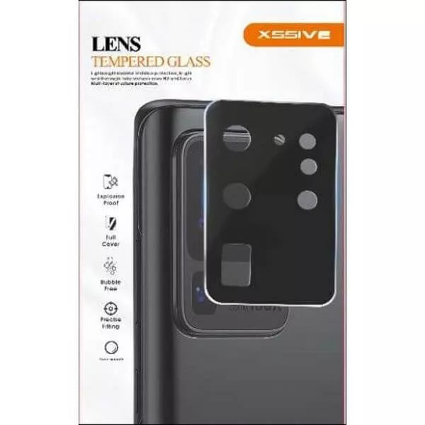 Xssive Camera Lens Tempered Glass Protector voor Samsung Galaxy S21 5G Zwart