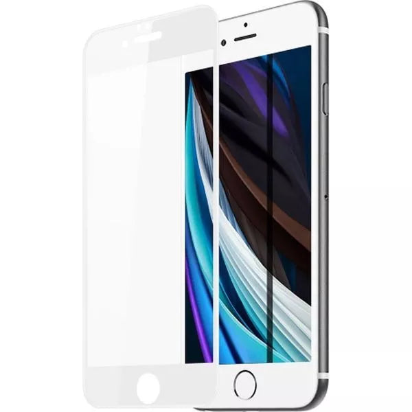 Xssive Silverline Tempered Glass Screen Protector voor Apple iPhone 78SE (2020)SE (2022) Wit
