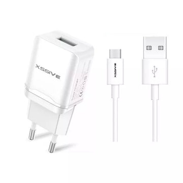Xssive Thuislader USB 2.1A + 1m Type USB-C Kabel Wit1