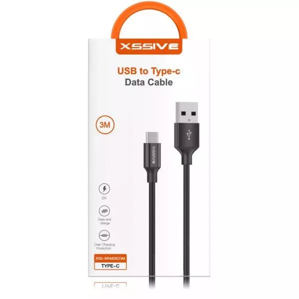 Xssive USB naar USB-C Laad en Synchronisatiekabel 2m Zwart2