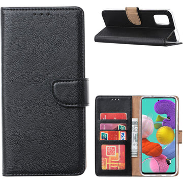 Xssive Lederen Wallet Book Case Samsung Galaxy A26 5G Zwart binnenkant, kaarthouders, standfunctie, magneetsluiting