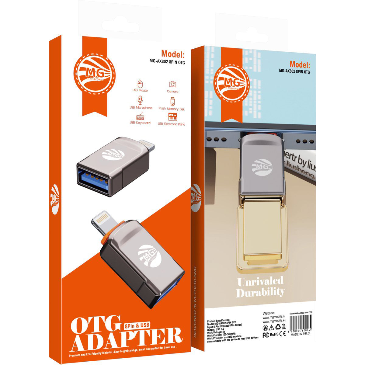 Lightning naar USB Adapter gebruikt voor microfoon op iPad