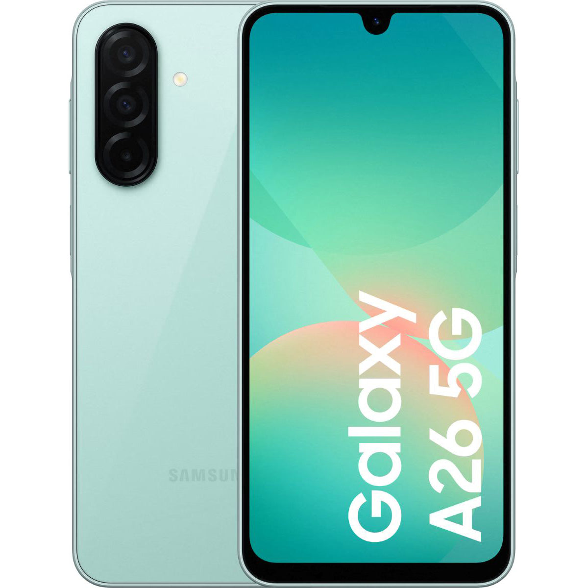 Samsung Galaxy A26 5G design in Mint Groen