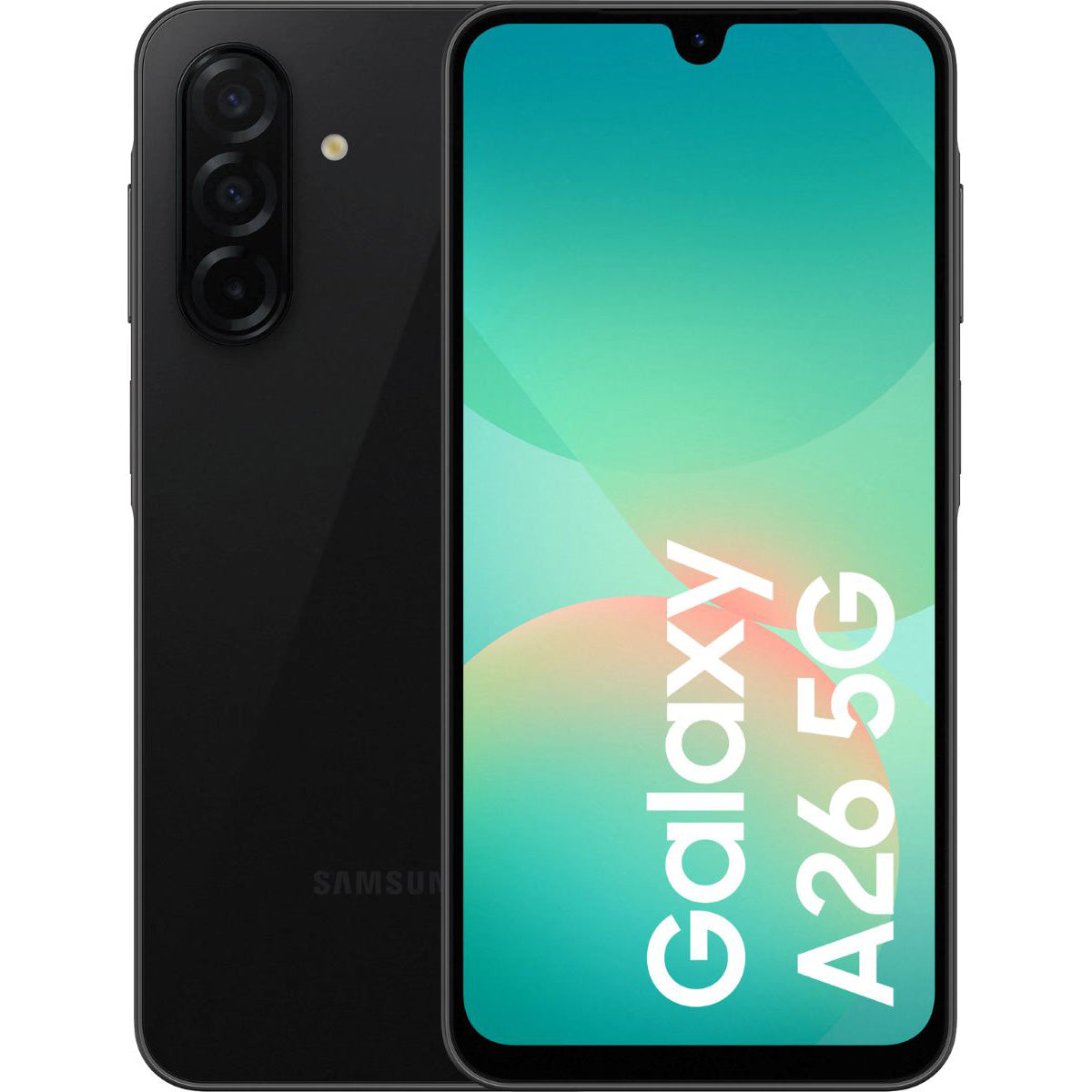 Samsung Galaxy A26 5G design in Zwart