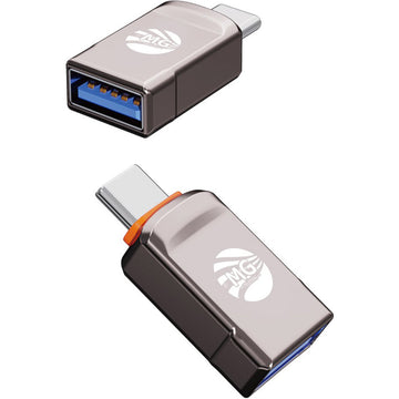 Grijze USB C naar USB Adapter voor laptops en smartphones
