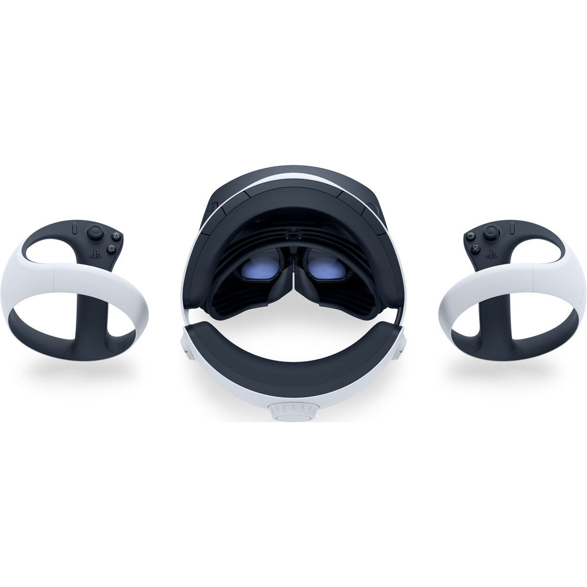 Sony PlayStation VR2 voorkant met futuristisch design en 4K HDR OLED-lenzen