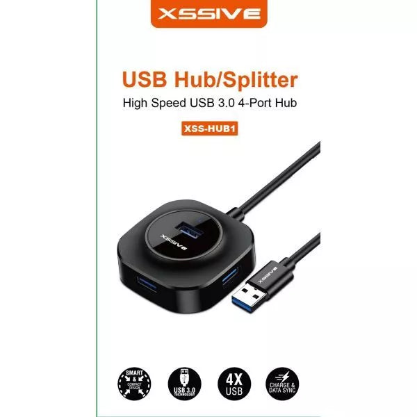xssive-high-speed-usb-hub-splitter-xss-hub1-zwart
